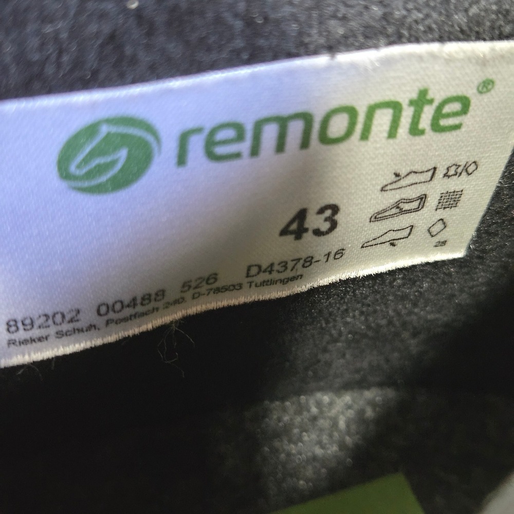 Remonte Rieker Ankle Boots Womens 11 EU 43 Black Leather Lace Up Zip Comfort - Picture 5 of 11